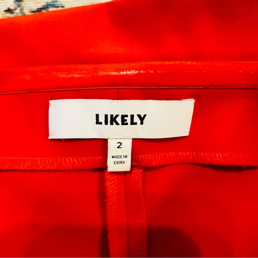 Likely Red Ruffle One Shoulder Knee Length Dress Size 2 Cocktail Bodycon - Picture 8 of 9